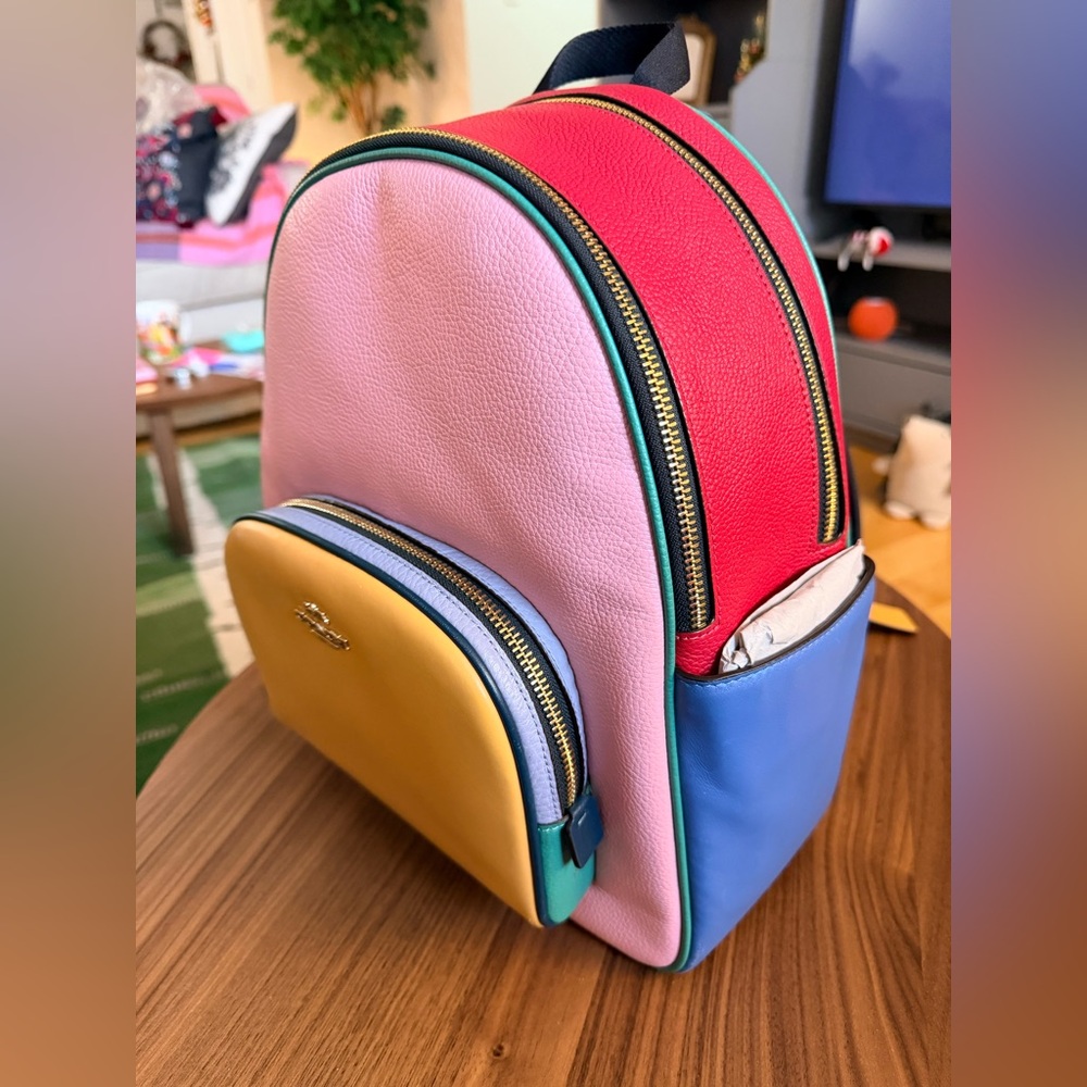 ✨RARE✨ COACH Court Backpack In Colorblock - Picture 5 of 10